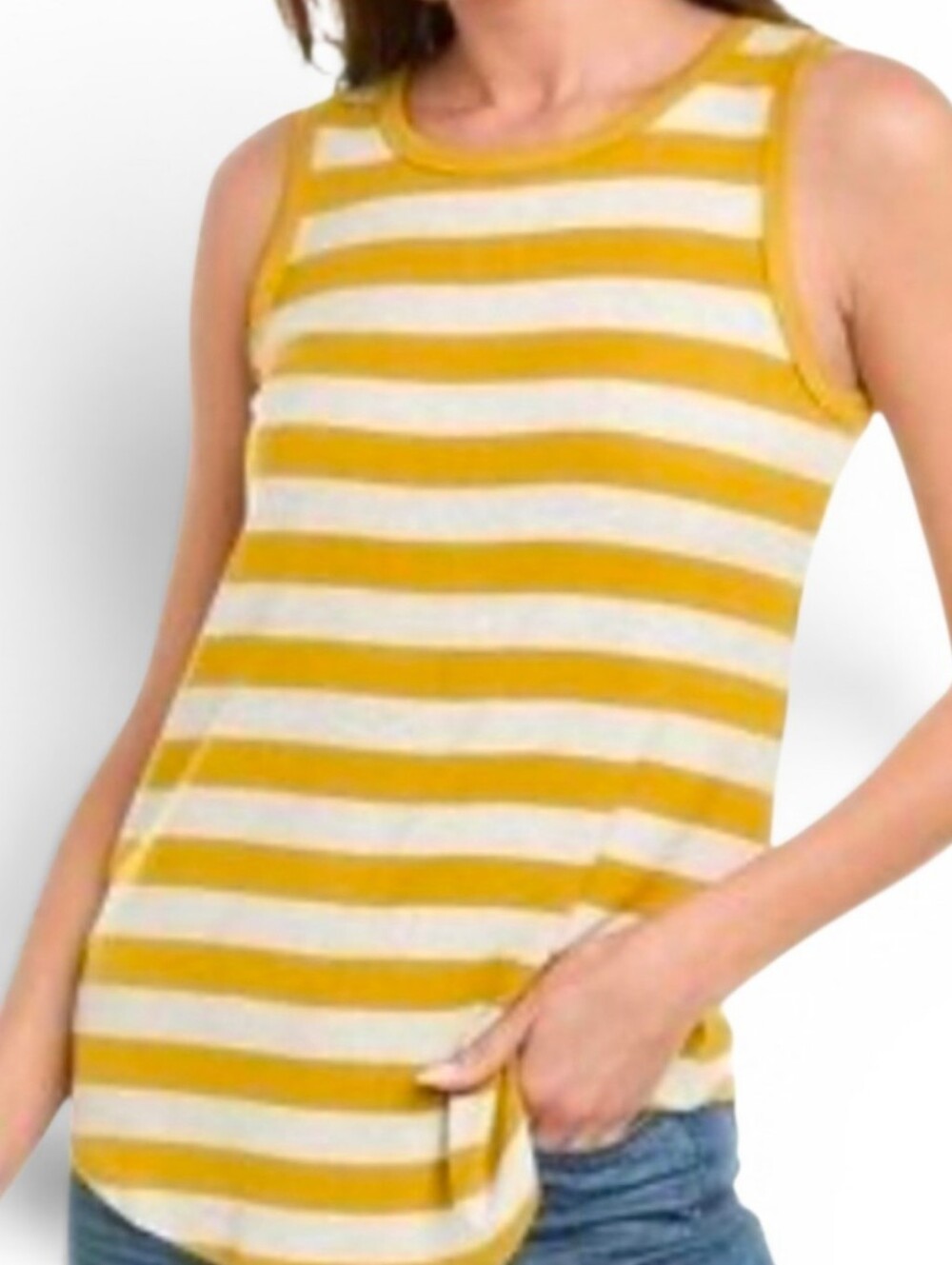 CABI #4010 Marigold Striped Tank Top - Small